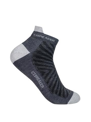 Men's Icebreaker Merino Run+ Ultralight Micro Socks Gritstone Heather / Blizzard | CA 1914DFMN